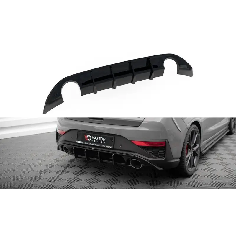 DIFFUSEUR ARRIERE COMPLET HYUNDAI I30 N HATCHBACK MK3 FACELIFT - MAXTONDESIGN - FINITION NOIR BRILLANT Top Vente