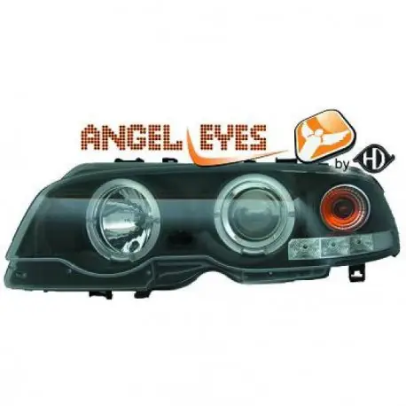 Must-Have SET DE DEUX PHARES ANGEL EYES NOIR BMW E46 COUPÉ - CABRIO (99-03) - PHASE 1