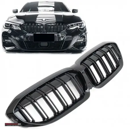 CALANDRE DOUBLE LIGNES LOOK M3 NOIR BRILLANT POUR BMW SERIE 3 G20 G21 (19-22) Réduction