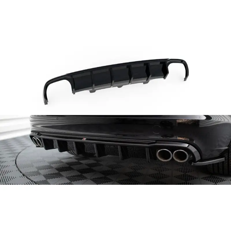 Livraison Express DIFFUSEUR ARRIÈRE COMPLET AUDI A6 AVANT C7 (VERSION AVEC DOUBLE ÉCHAPPEMENT DES DEUX COTÉS) - MAXTONDESIGN - FINITION NOIR BRILL