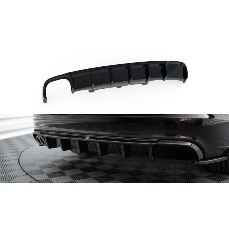 Affaire À Saisir DIFFUSEUR ARRIÈRE COMPLET AUDI A6 AVANT C7 (VERSION DOUBLE ÉCHAPPEMENT SIMPLE FACE) - MAXTONDESIGN - FINITION NOIR BRILLANT