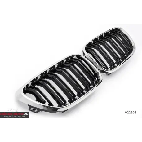 Super Prix SET DE CALANDRE LOOK M DOUBLE LIGNES NOIR BRILLANT - CONTOUR CHROME - POUR BMW SERIE 2 F22 F23 F87