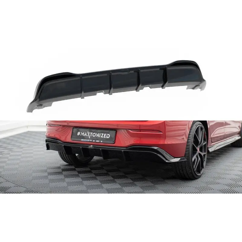 DIFFUSEUR ARRIERE COMPLET VOLKSWAGEN GOLF GTE MK8 - MAXTONDESIGN - FINITION NOIR BRILLANT Dernière Chance