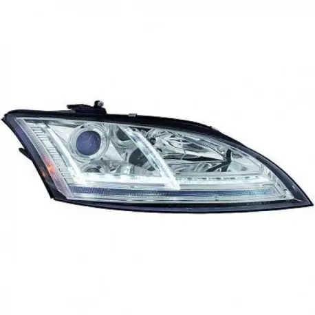 SET DE DEUX PHARES AVANT LED LOOK NEW TT POUR AUDI TT 8J (06-11) - H7/H7 - CHROME - CLIGNOTANT DYNAMIQUE Dernier Modèle