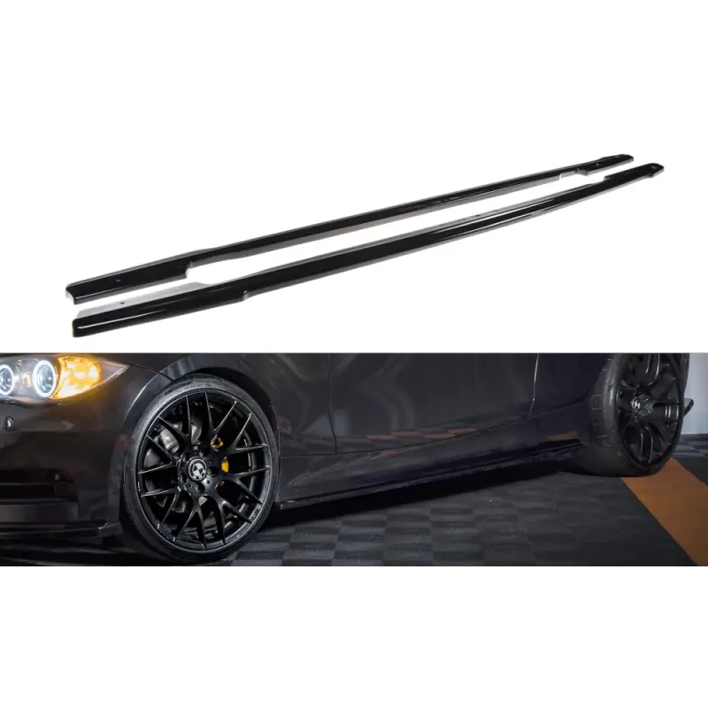 SET DES DIFFUSEUR DES BAS DE CAISSE BMW 1 E81- E87 FACELIFT - MAXTON DESIGN - FINITION NOIR BRILLANT Livraison Gratuite