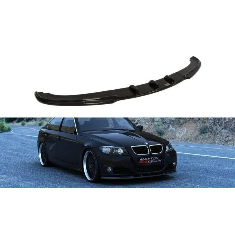 Nouveauté LAME DE PARE-CHOCS AVANT BMW 3 E90 - E91 (APRES FACELIFT) - MAXTON DESIGN - FINITION NOIR BRILLANT