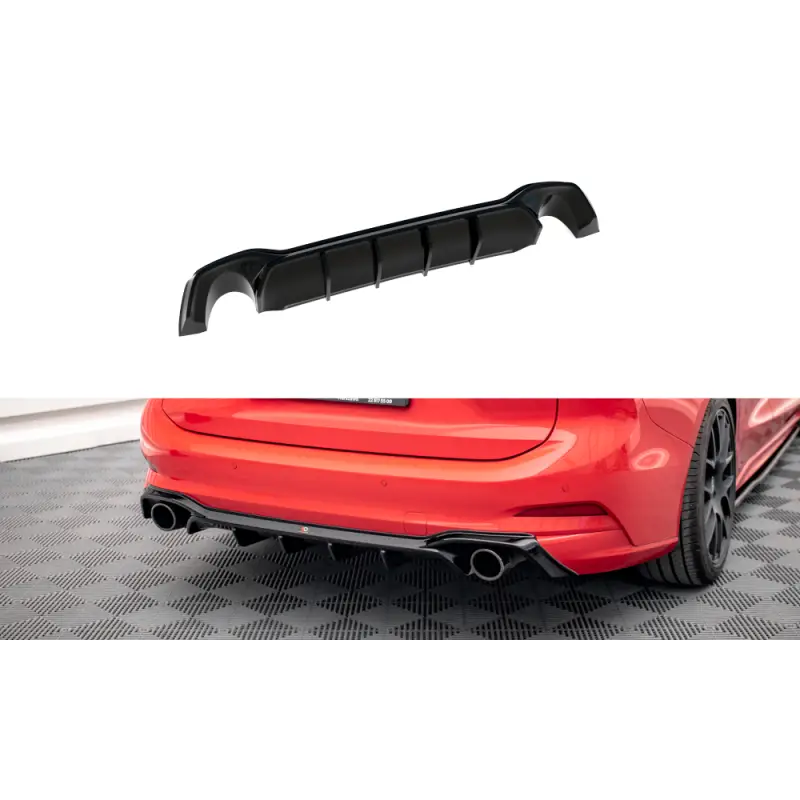 Prix Cassé DIFFUSEUR ARRIERE COMPLET V.2 FORD FOCUS ESTATE ST MK4 - MAXTONDESIGN - FINITION: NOIR BRILLANT