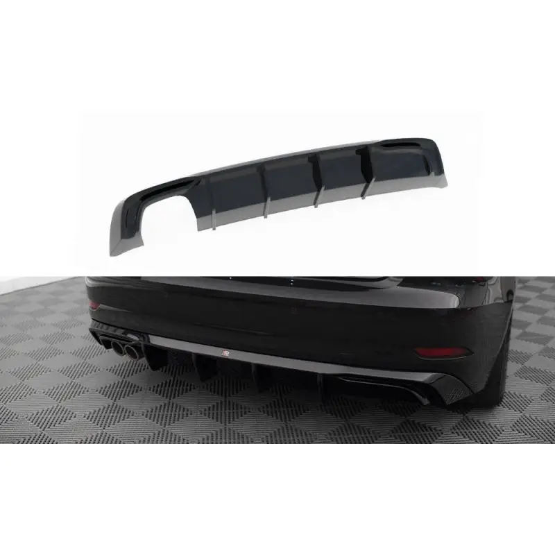 DIFFUSEUR ARRIERE COMPLET AUDI A3 SPORTBACK 8V FACELIFT + AUDI A3 3 PORTES FACELIFT (VERSION AVEC DOUBLE EMBOUT D'ECHAPPEMENT) - MAXTONDESIGN - FINITION NOI Marque