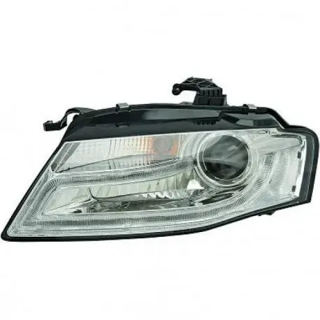 SET DE DEUX PHARES AVANT DESIGN AUDI A4 (07-11) - MOD 2 - PSY24W/H7 - CHROME - LED - AVEC REGLAGE HAUTEUR Offre Limitée