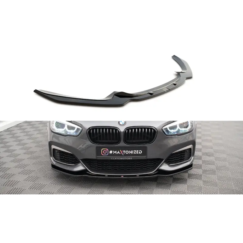Nouveauté LAME DU PARE-CHOCS AVANT - SPLITTER V.1 BMW 1 F20-F21 M-POWER FACELIFT - MAXTON DESIGN - FINITION NOIR BRILLANT