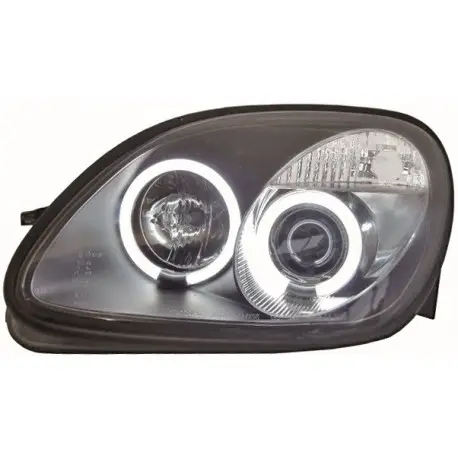 Promotion Saisonnière SET DE 2 PHARES ANGEL EYES MERCEDES CLASSE SLK R170 (96-04) - NOIR AVEC ANGEL AU CCFL - AVEC CLIGNOTANT