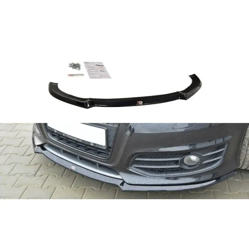 Offre Limitée LAME DU PARE-CHOCS AVANT V.1 AUDI S3 8P FL - MAXTON DESIGN - FINITION NOIR BRILLANT