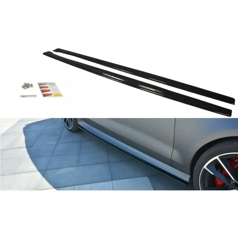 RAJOUTS DES BAS DE CAISSE POUR AUDI RS7 C7 FL - MAXTON DESIGN - FINITION NOIR BRILLANT Prix Choc
