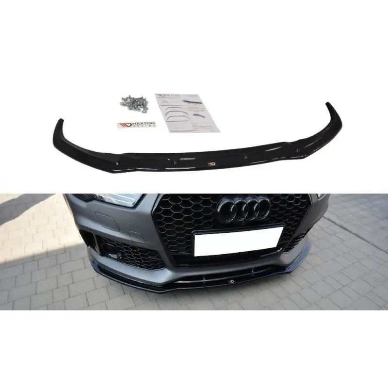 LAME DU PARE-CHOCS AVANT V.1 AUDI RS7 C7 FL - MAXTON DESIGN - FINITION NOIR BRILLANT Expédition Rapide