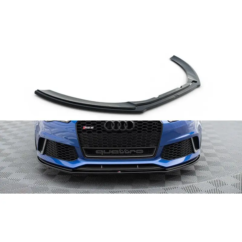 LAME DU PARE-CHOCS AVANT V.1 AUDI RS6 C7 - C7 FL - MAXTON DESIGN - FINITION NOIR BRILLANT Prix Bas