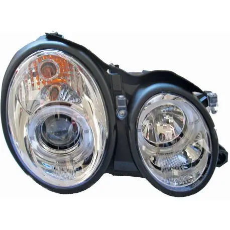 Must-Have SET DE PHARES AVANT DESIGN ANGEL EYES MERCEDES CLASSE CLK W208 (97-02) - H1/H1 - TRANSPARENT/CHROME - MOD 1
