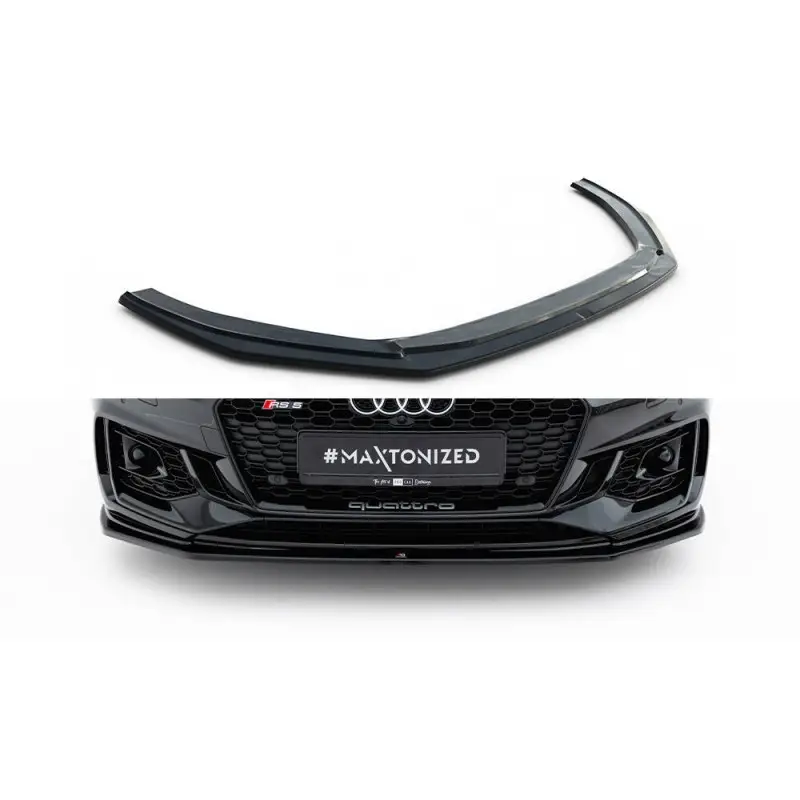 Vente Directe LAME DU PARE-CHOCS AVANT - SPLITTER V.2 AUDI RS5 F5 COUPE - SPORTBACK - MAXTON DESIGN - FINITION NOIR BRILLANT