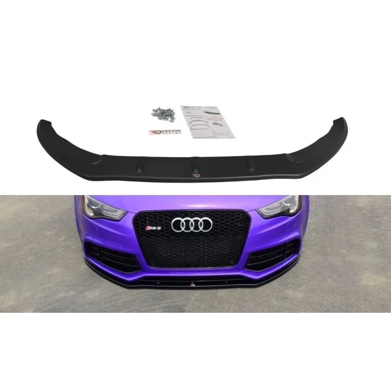 Usine Directe LAME DU PARE-CHOCS AVANT - SPLITTER AUDI RS5 8T - 8T FL- MAXTON DESIGN - FINITION NOIR BRILLANT
