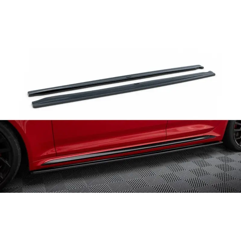 Dernière Chance SET DES DIFFUSEUR DES BAS DE CAISSE AUDI RS4 B9- MAXTON DESIGN - FINITION NOIR BRILLANT