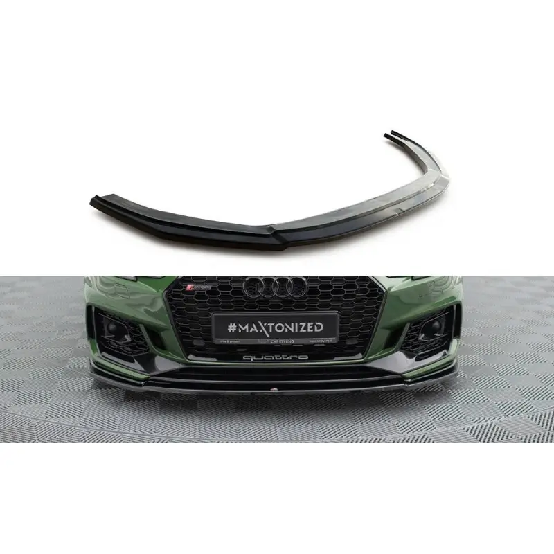 Livraison Express LAME DU PARE-CHOCS AVANT - SPLITTER V.2 AUDI RS4 B9 - MAXTON DESIGN - FINITION NOIR BRILLANT