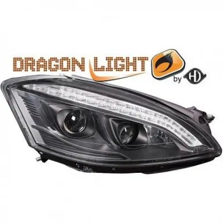 Affaire À Saisir SET DE PHARES AVANT DESIGN A LED POUR MERCEDES CLASSE S W221 (05-09) AVEC XENON D'ORIGINE - NOIR