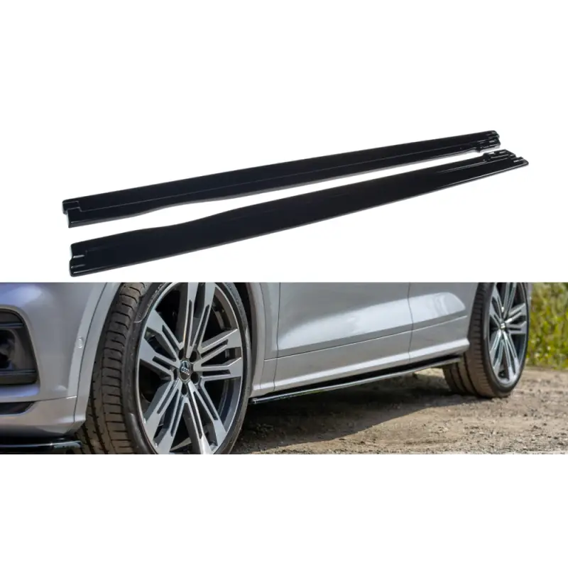SET DES DIFFUSEUR DES BAS DE CAISSE AUDI SQ5-Q5 S-LINE MKII - MAXTON DESIGN - FINITION NOIR BRILLANT Vente Directe