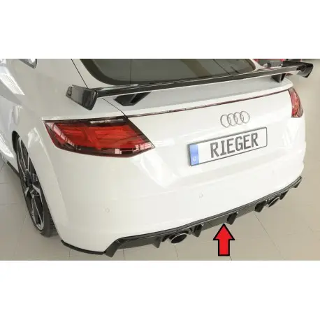 DIFFUSEUR ARRIERE AUDI TT 8S PHASE 1 (14-18) - PHASE 2 (18-21) - NOIR BRILLANT - COUPÉ - CABRIO - RIEGER Livraison Gratuite