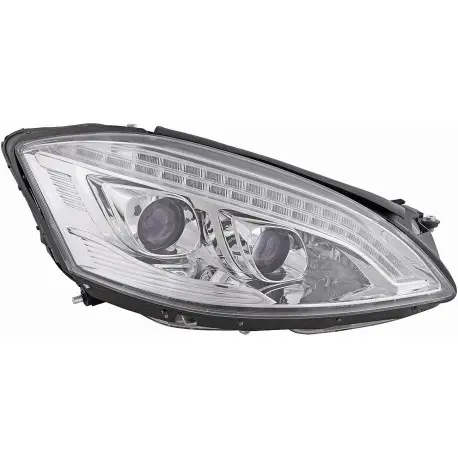 SET DE PHARES AVANT DESIGN A LED POUR MERCEDES CLASSE S W221 (05-09) SANS XENON D'ORIGINE - CHROME Pas Cher