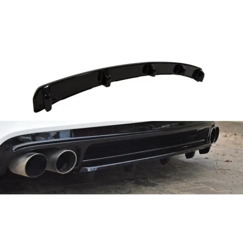 CENTRAL ARRIÈRE SPLITTER AUDI TT MK2 RS (AVEC UNE BARRE VERTICALE) - MAXTON DESIGN - FINITION NOIR BRILLANT Offre Du Jour