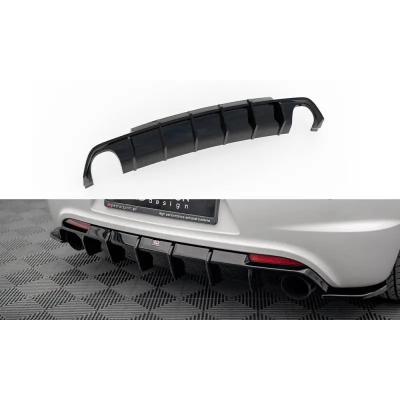 DIFFUSEUR ARRIERE COMPLET V.1 VOLKSWAGEN SCIROCCO R MK3 - AUSSI POUR R-LINE - MAXTONDESIGN - FINITION: NOIR BRILLANT Livraison Gratuite