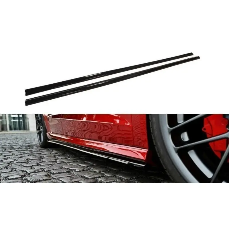 RAJOUTS DES BAS DE CAISSE POUR AUDI S3 - A3 S-LINE 8V - 8V FL SPORTBACK - MAXTON DESIGN - FINITION NOIR BRILLANT Jusqu’à Épuisement Des Stocks