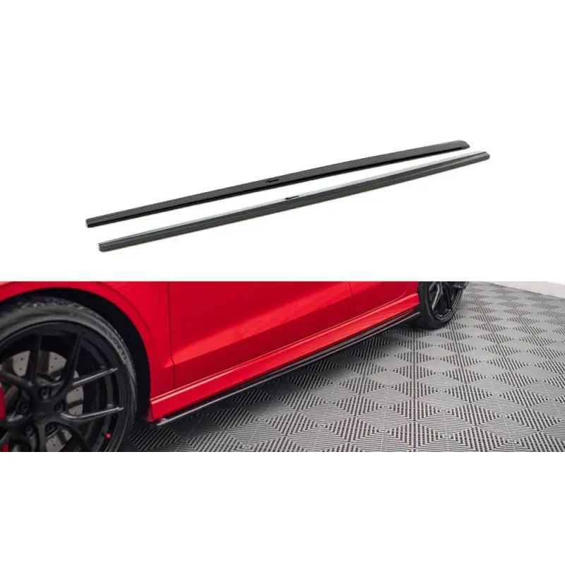 Prix Promo RAJOUTS DES BAS DE CAISSE POUR AUDI S3 - A3 S-LINE 8V - 8V FL LIMOUSINE - MAXTON DESIGN - FINITION NOIR BRILLANT