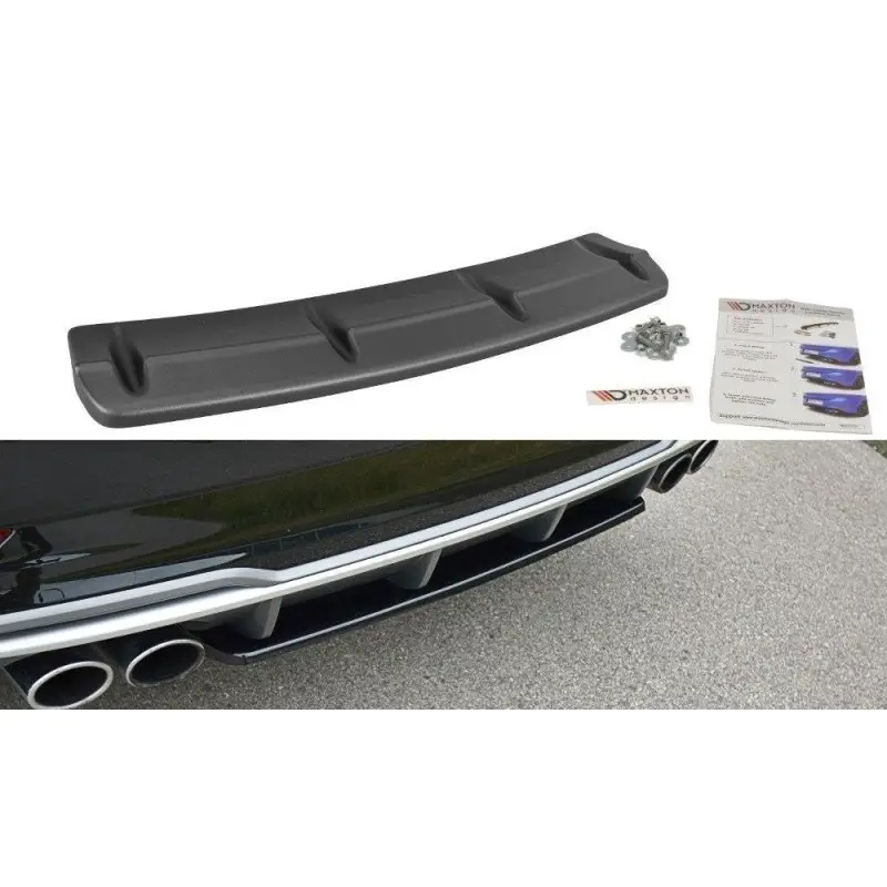 Acheter Direct CENTRAL ARRIERE SPLITTER AUDI S3 8V FL HATCHBACK - SPORTBACK - LIMOUSINE- MAXTON DESIGN - FINITION NOIR BRILLANT