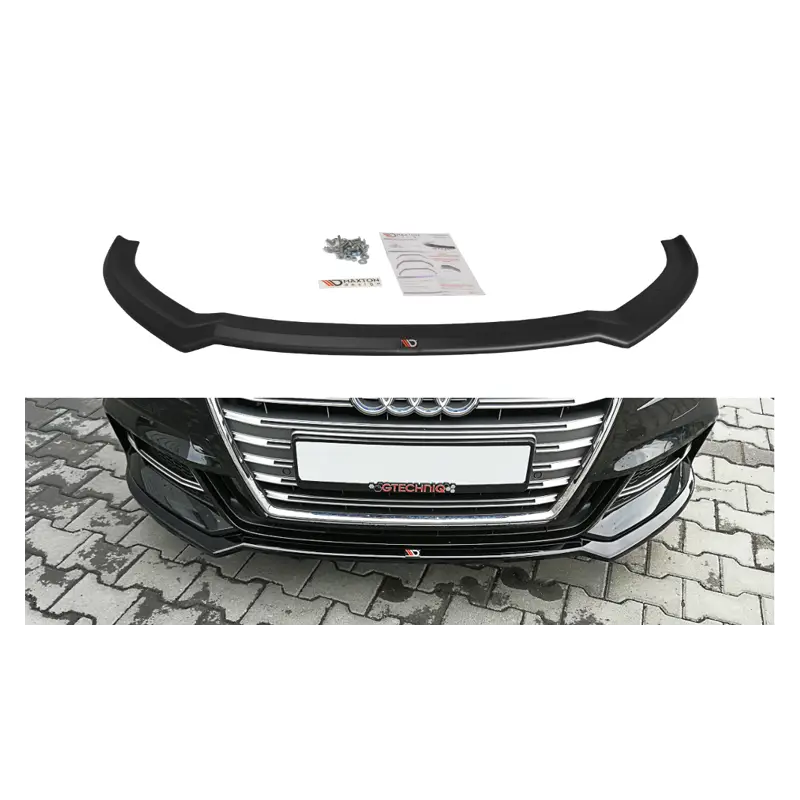 Acheter Direct LAME DU PARE-CHOCS AVANT V.2 AUDI S3 - A3 S-LINE 8V FL - MAXTON DESIGN - FINITION NOIR BRILLANT