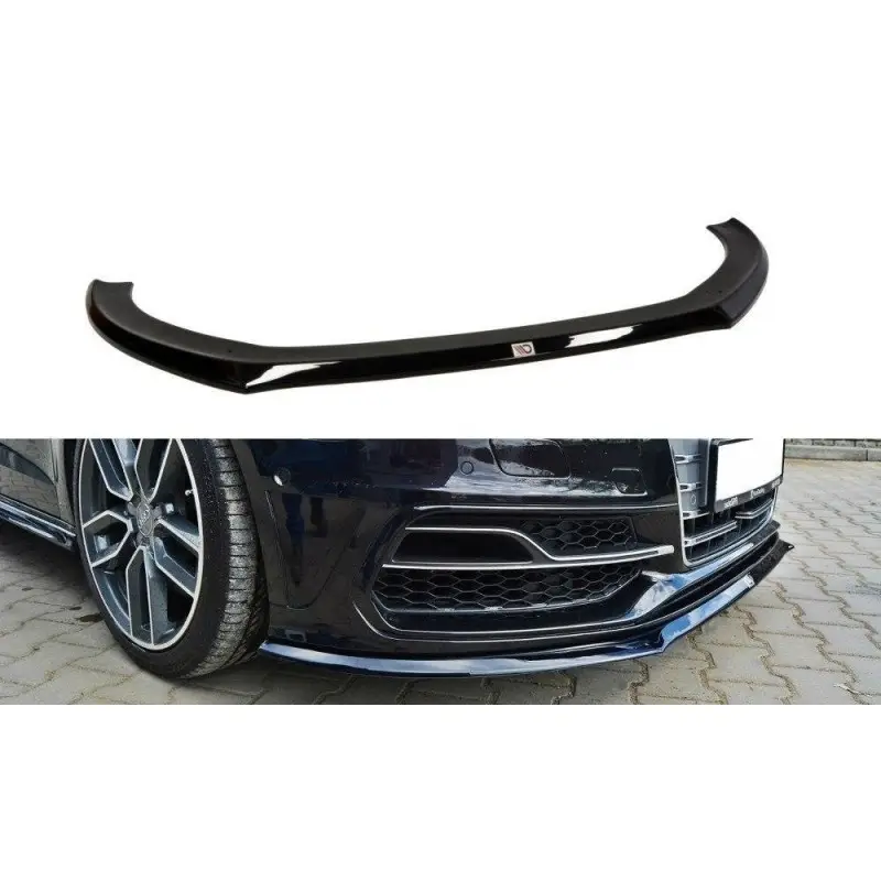 LAME DU PARE-CHOCS AVANT AUDI S3 - A3 S-LINE 8V HATCHBACK - SPORTBACK - MAXTON DESIGN - FINITION NOIR BRILLANT Soldes