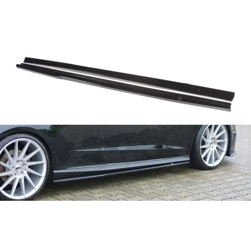 Expédition Rapide SET DES DIFFUSEUR DES BAS DE CAISSE AUDI S3 - A3 S-LINE 8V - 8V FL HATCHBACK - MAXTON DESIGN - FINITION NOIR BRILLANT