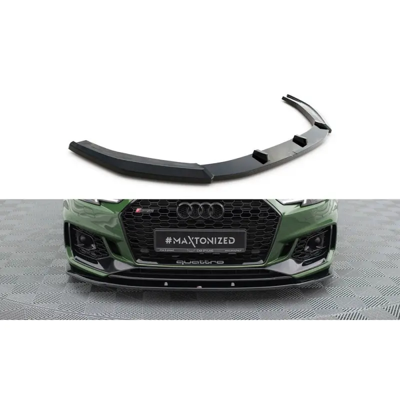 LAME DU PARE-CHOCS AVANT - SPLITTER V.1 AUDI RS4 B9 - MAXTON DESIGN - FINITION NOIR BRILLANT Super Prix