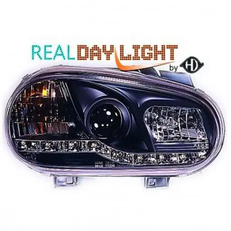Bon Marché SET DE DEUX PHARES AVANT À LED - NOIR VW GOLF 4 - IV (97-03) H1/H1 - MOD 1 - R87