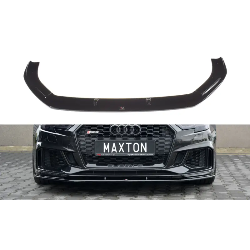 Prix Cassé LAME DU PARE-CHOCS AVANT - SPLITTER V.1 AUDI RS3 8V FL SPORTBACK - MAXTON DESIGN - FINITION NOIR BRILLANT