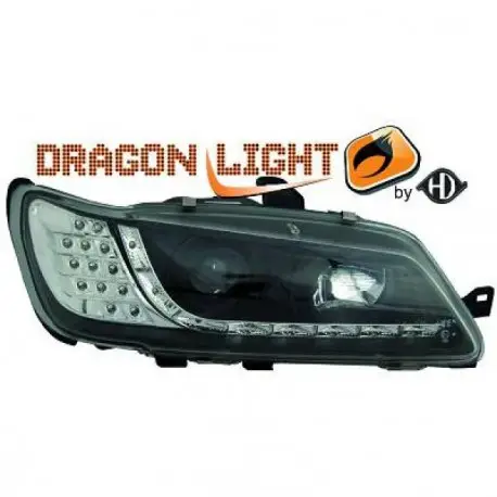 SET DE DEUX PHARES AVANT A LED DESIGN PEUGEOT 306 (97-01) - MOD 1 - NOIR - H1&H1 - AVEC CLIGNOTANT LED Populaire