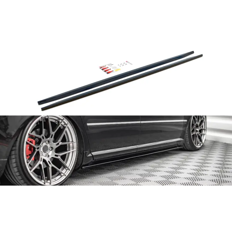 RAJOUTS DES BAS DE CAISSE POUR AUDI S8 D3 - MAXTON DESIGN - FINITION NOIR BRILLANT Soldes