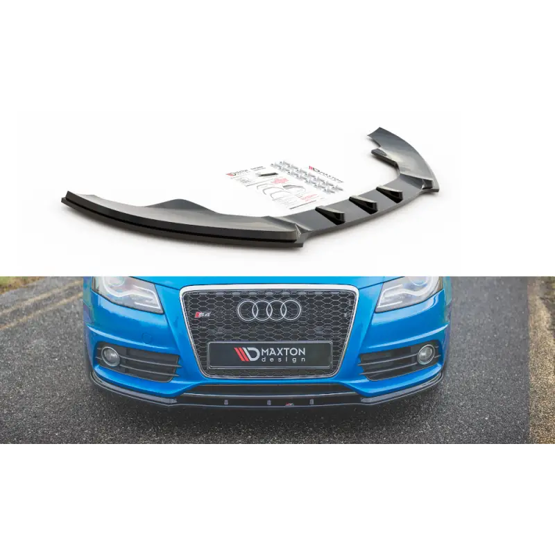 Livraison Express LAME DU PARE-CHOCS AVANT AUDI S4 - A4 S-LINE B8- MAXTON DESIGN - FINITION NOIR BRILLANT