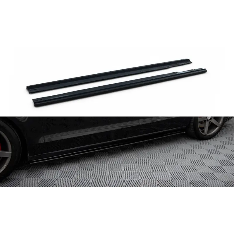 Certifié RAJOUTS DES BAS DE CAISSE POUR AUDI A8 D4 - MAXTON DESIGN - FINITION NOIR BRILLANT