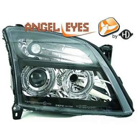 Seulement Aujourd’hui SET DE DEUX PHARES AVANT ANGEL EYES OPEL SIGNUM (03-05) & OPEL VECTRA (02-05) - H7/H7 - FOND NOIR
