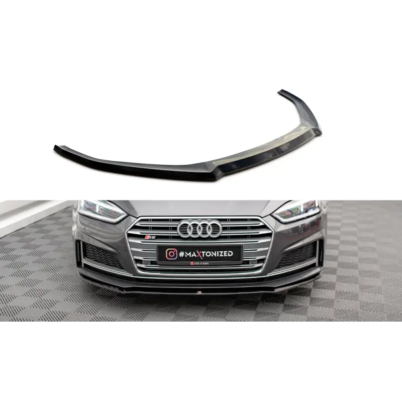 Marque LAME DU PARE-CHOCS AVANT V.2 AUDI S5 - A5 S-LINE F5 COUPE - SPORTBACK - MAXTON DESIGN - FINITION NOIR BRILLANT