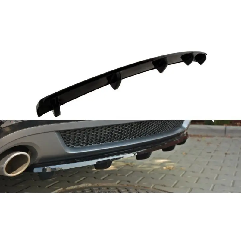 CENTRAL ARRIERE SPLITTER AUDI A5 S-LINE 8T COUPE - SPORTBACK (AVEC UNE BARRE VERTICALE) - MAXTON DESIGN - FINITION NOIR BRILLANT Dernière Chance