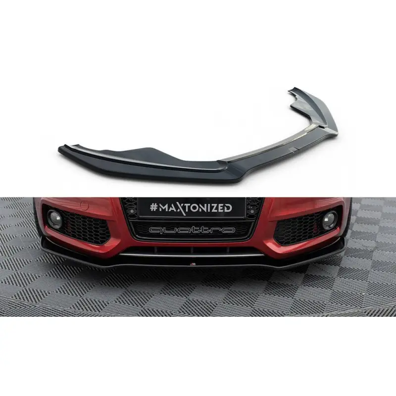 LAME DU PARE-CHOCS AVANT AUDI S5 - A5 S-LINE 8T - MAXTON DESIGN - FINITION NOIR BRILLANT Offre Du Jour