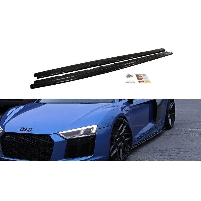 Vente Directe RAJOUTS DES BAS DE CAISSE POUR AUDI R8 II - MAXTON DESIGN - FINITION NOIR BRILLANT