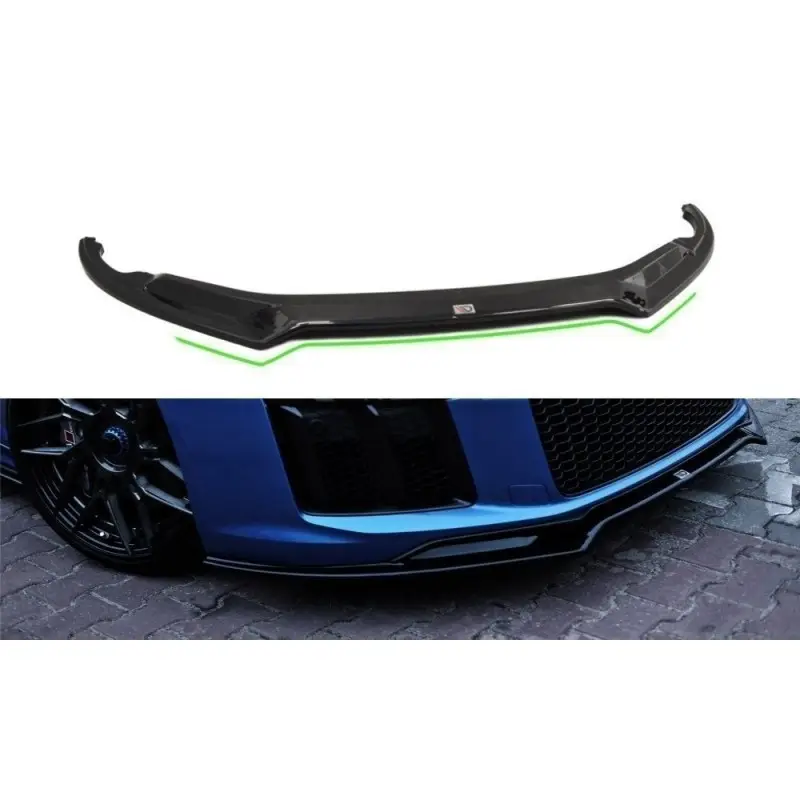 LAME DU PARE-CHOCS AVANT V.2 AUDI R8 II - MAXTON DESIGN - FINITION NOIR BRILLANT Promotion