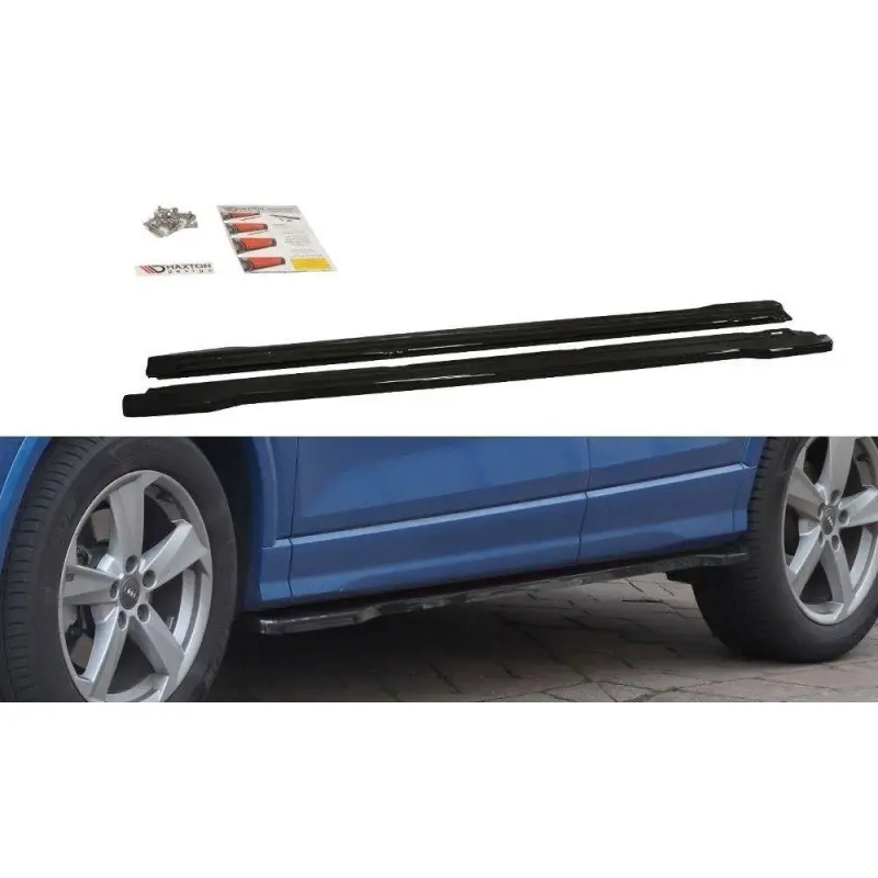 RAJOUTS DES BAS DE CAISSE POUR AUDI Q2 MK1 - MAXTON DESIGN - FINITION NOIR BRILLANT Commander Vite